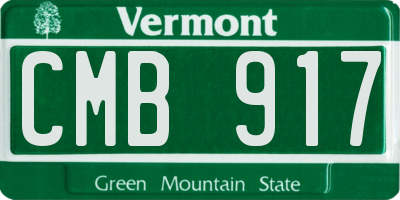 VT license plate CMB917