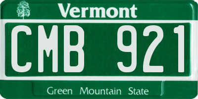 VT license plate CMB921
