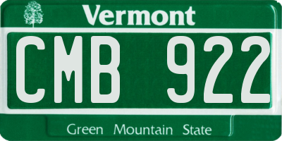 VT license plate CMB922