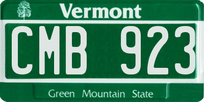 VT license plate CMB923