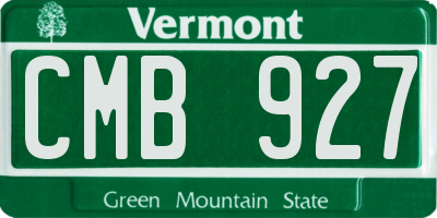 VT license plate CMB927