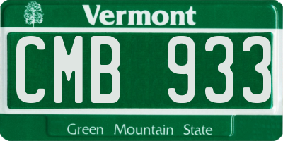 VT license plate CMB933