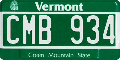 VT license plate CMB934