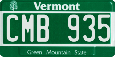 VT license plate CMB935