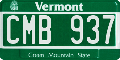 VT license plate CMB937