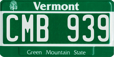 VT license plate CMB939