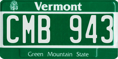 VT license plate CMB943
