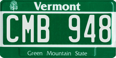 VT license plate CMB948