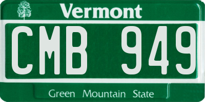 VT license plate CMB949