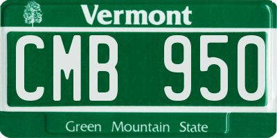 VT license plate CMB950