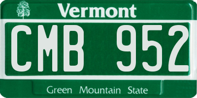 VT license plate CMB952
