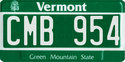 VT license plate CMB954