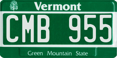 VT license plate CMB955