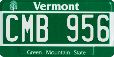 VT license plate CMB956