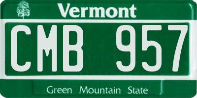 VT license plate CMB957