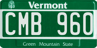 VT license plate CMB960