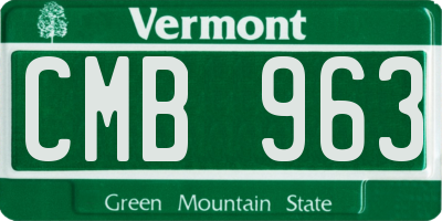VT license plate CMB963