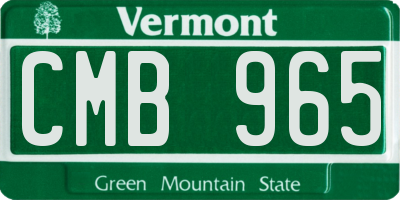 VT license plate CMB965