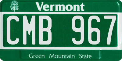 VT license plate CMB967