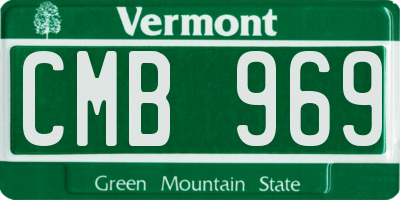 VT license plate CMB969