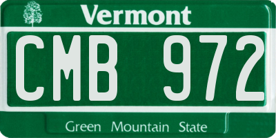 VT license plate CMB972