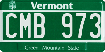 VT license plate CMB973