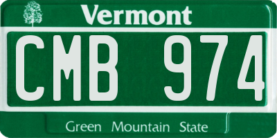 VT license plate CMB974