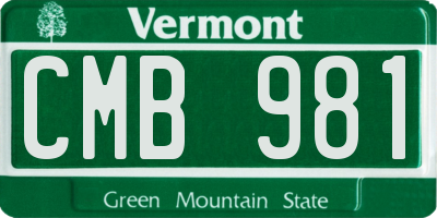 VT license plate CMB981