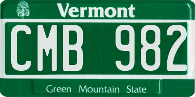 VT license plate CMB982