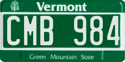 VT license plate CMB984