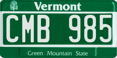 VT license plate CMB985