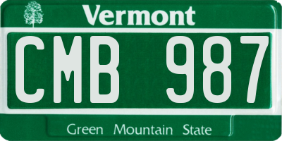 VT license plate CMB987