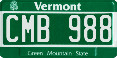VT license plate CMB988