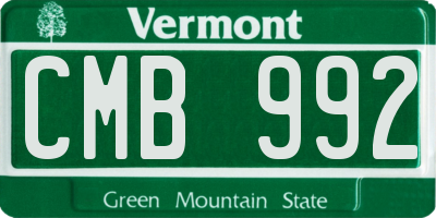 VT license plate CMB992