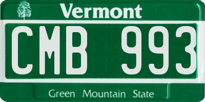 VT license plate CMB993
