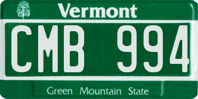 VT license plate CMB994