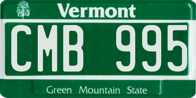 VT license plate CMB995