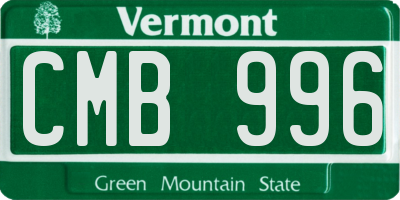 VT license plate CMB996