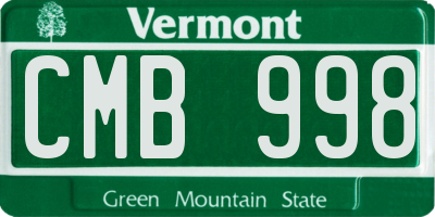 VT license plate CMB998