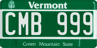 VT license plate CMB999