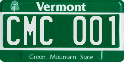 VT license plate CMC001