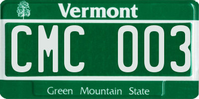 VT license plate CMC003