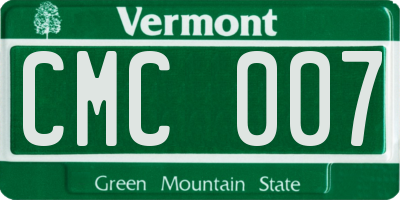 VT license plate CMC007