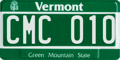 VT license plate CMC010
