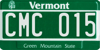 VT license plate CMC015