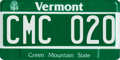 VT license plate CMC020