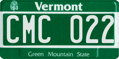 VT license plate CMC022