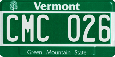 VT license plate CMC026