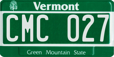 VT license plate CMC027