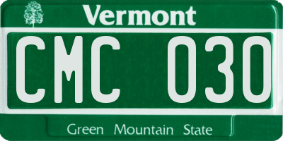 VT license plate CMC030